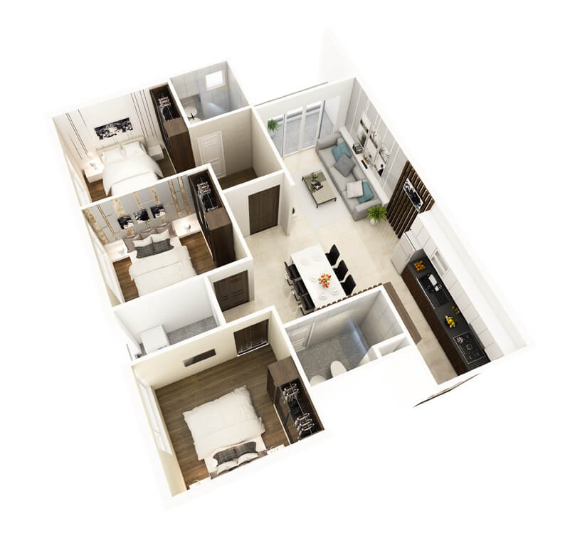 Sơ đồ mặt bằng căn hộ A1 Saigon Skyview