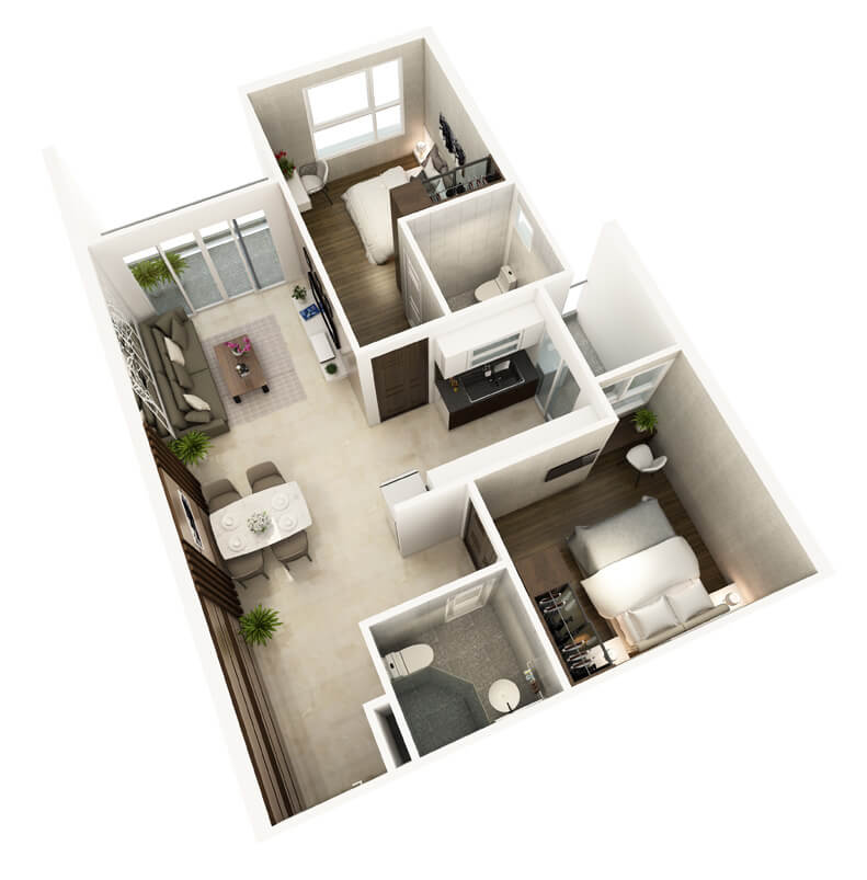 Sơ đồ mặt bằng căn hộ B1 Saigon Skyview