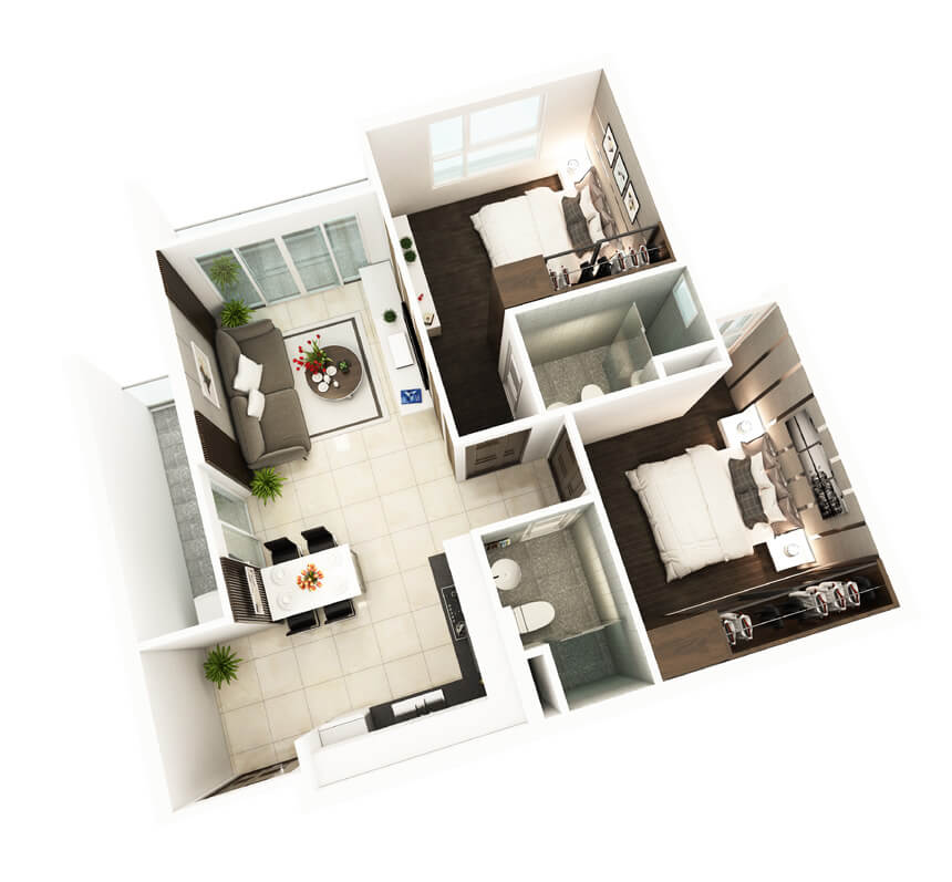 Sơ đồ mặt bằng căn hộ B2 Saigon Skyview